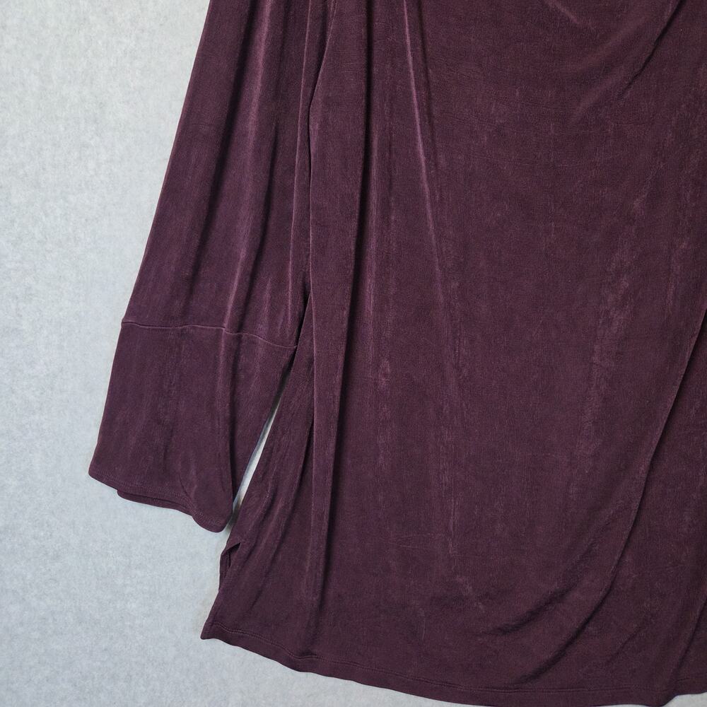 Chico's Travelers Burgundy LS Cowl Neck Flowy Packable Tunic Women's 3 US 16 18 - Picture 5 of 11